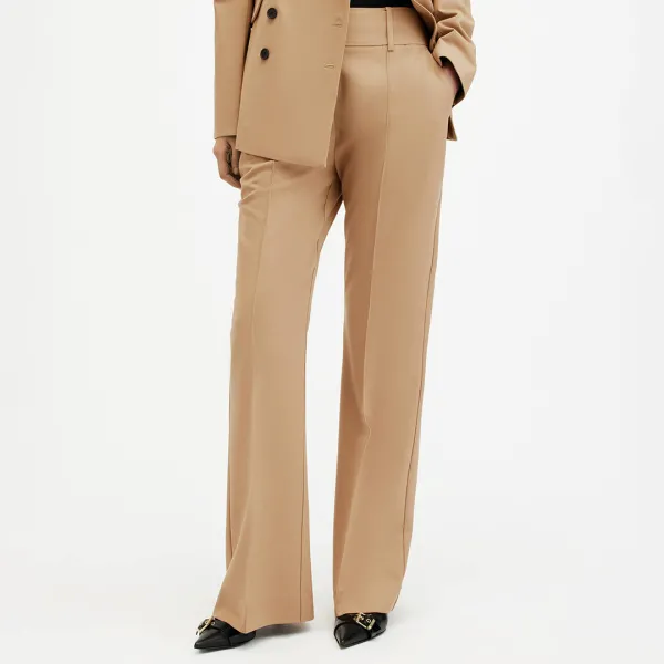 Brown Sevenh Flared Wool Blend Trousers - Brown