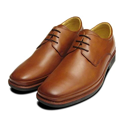 Brown Tan Leather Mens Lace Up Shoes-Mens UK 7