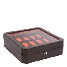 Brown/Orange Windsor Vegan Leather Piece Watch Box
