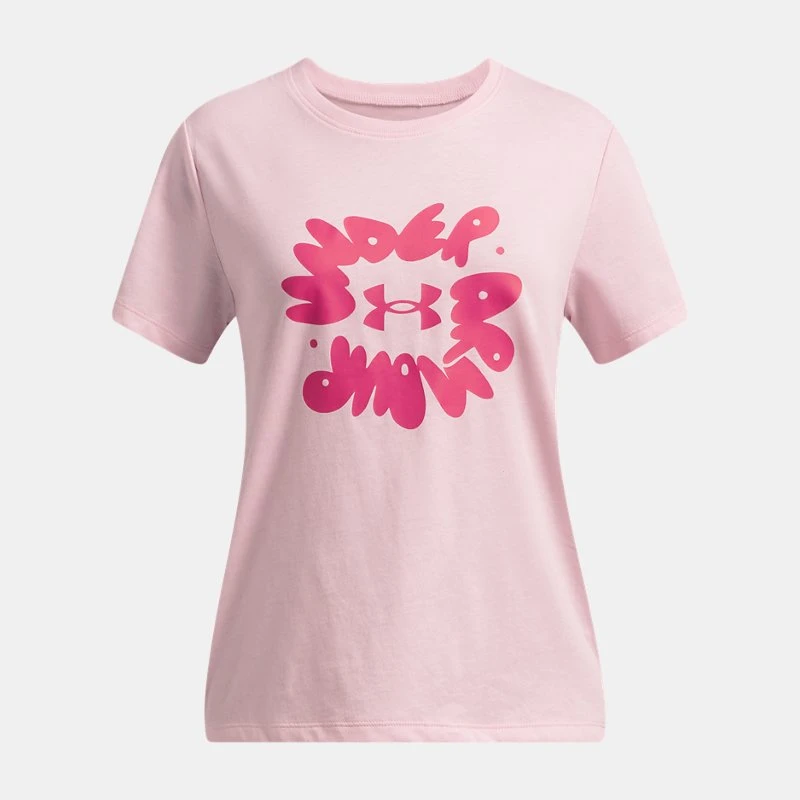 Bubble Wordmark Girls Short Sleeve Prime Pink / Shaded Fuchsia / Shaded Fuchsia YLG (59 in)