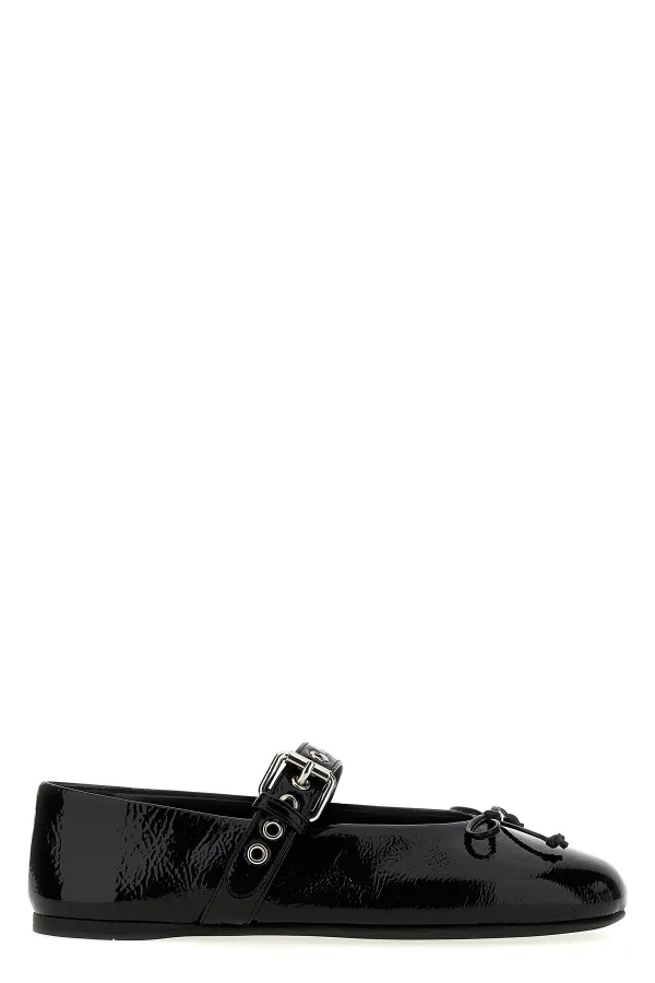 Buckle And Bow Ballet Flats