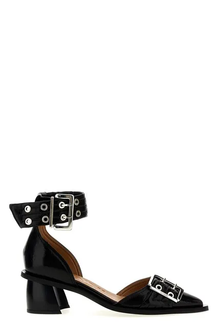 Buckle Open Cut Pumps pumps - Black