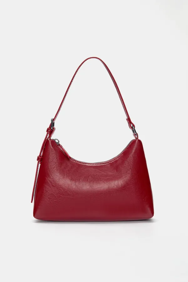 Buckle Shoulder Bag - Red