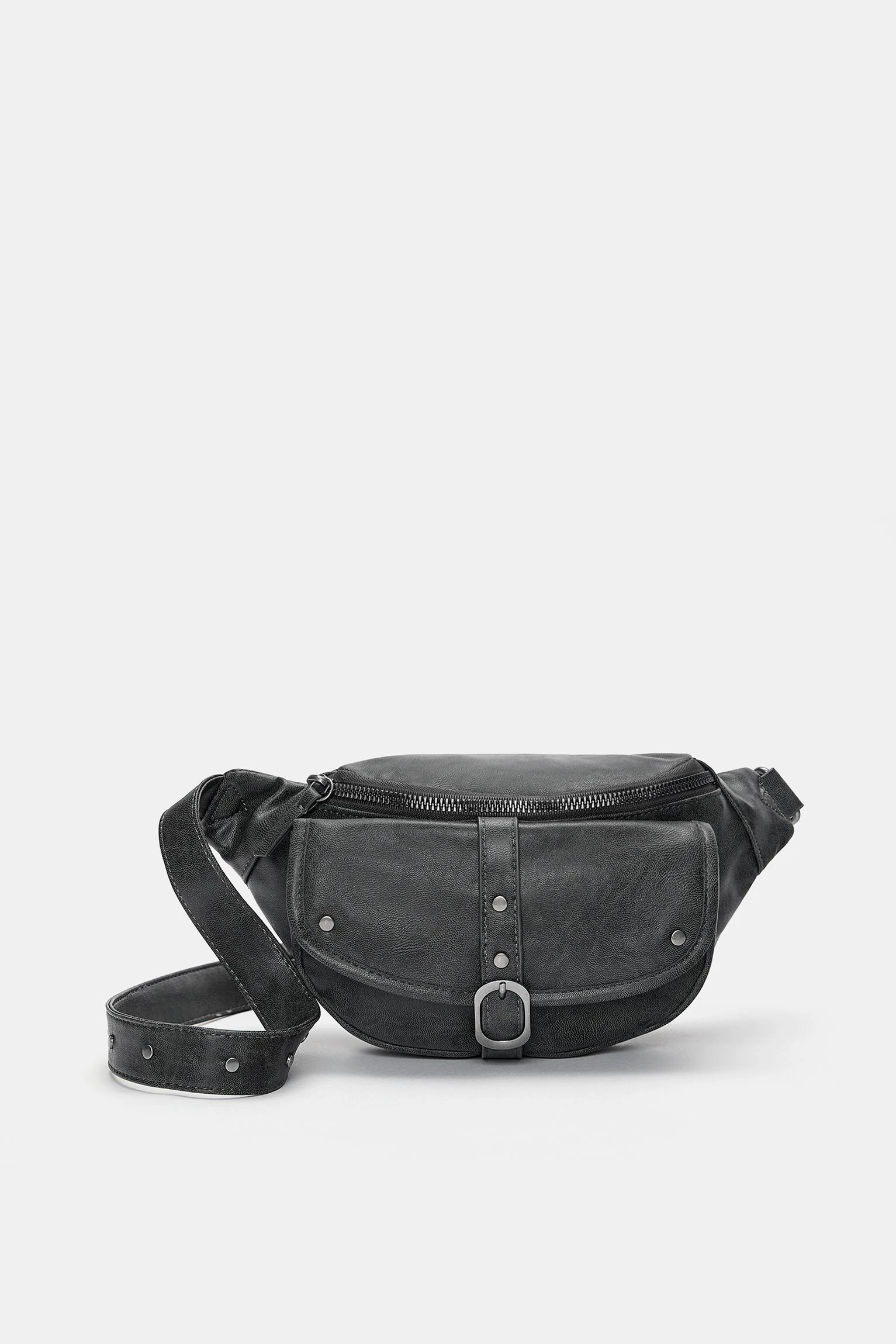Buckled Belt Bag - Grey