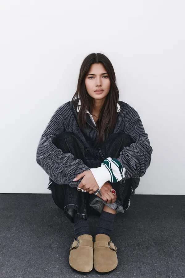 Buckled Leather Clogs - Brown