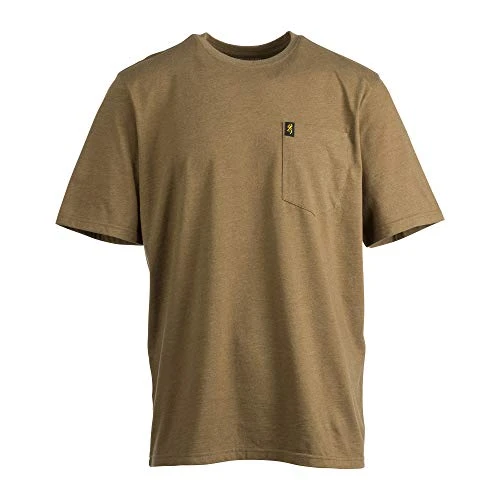 Buckmark Men's Short Sleeve Pocket T Shirt, Heather Military, 3X-Large