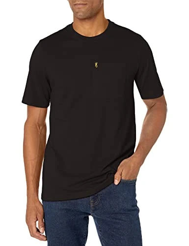 Buckmark Men's Short Sleeve Pocket T Shirt, Medium, Black