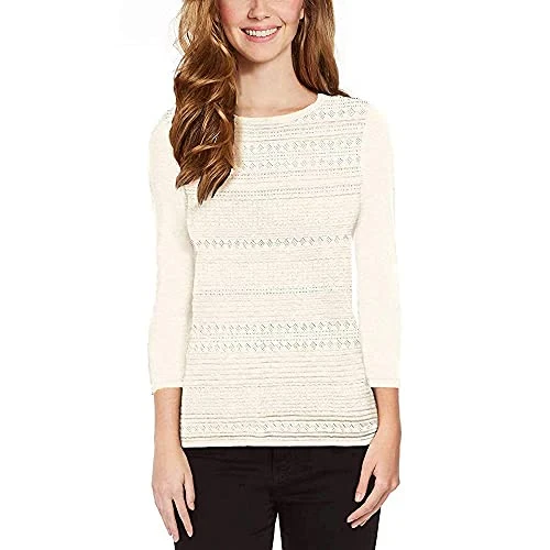 Buffalo Ladies' 3-Quarter Sleeve Sweater - White - Large