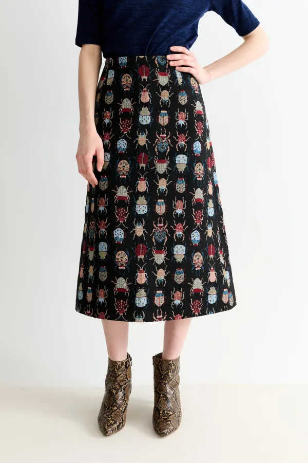 Buffy Beetlejuice Jacquard A-Line Midi Skirt