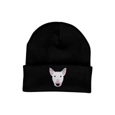 Bull Terrier Beanie Hat - Dog Lovers Gifts for Women - Winter Hats for Women - Knitted Wooly Ladies Hats - Dog Walking Accessories - Embroidered Gifts for Dog Lovers Black Bull Terrier Beanie Hat - Dog Lovers Gifts for Women - Winter Hats for Women - Knitted Wooly Ladies Hats - Dog Walking Accessories - Embroidered Gifts for Dog Lovers Black
