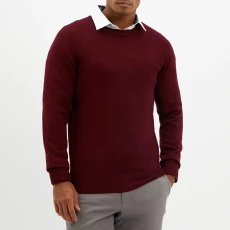 Burgundy Crew Neck Jumper