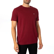 Burgundy Shield Logo Crew Neck T hirt - Red