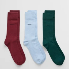 Burgundy/Green Soft Cotton Socks Pack