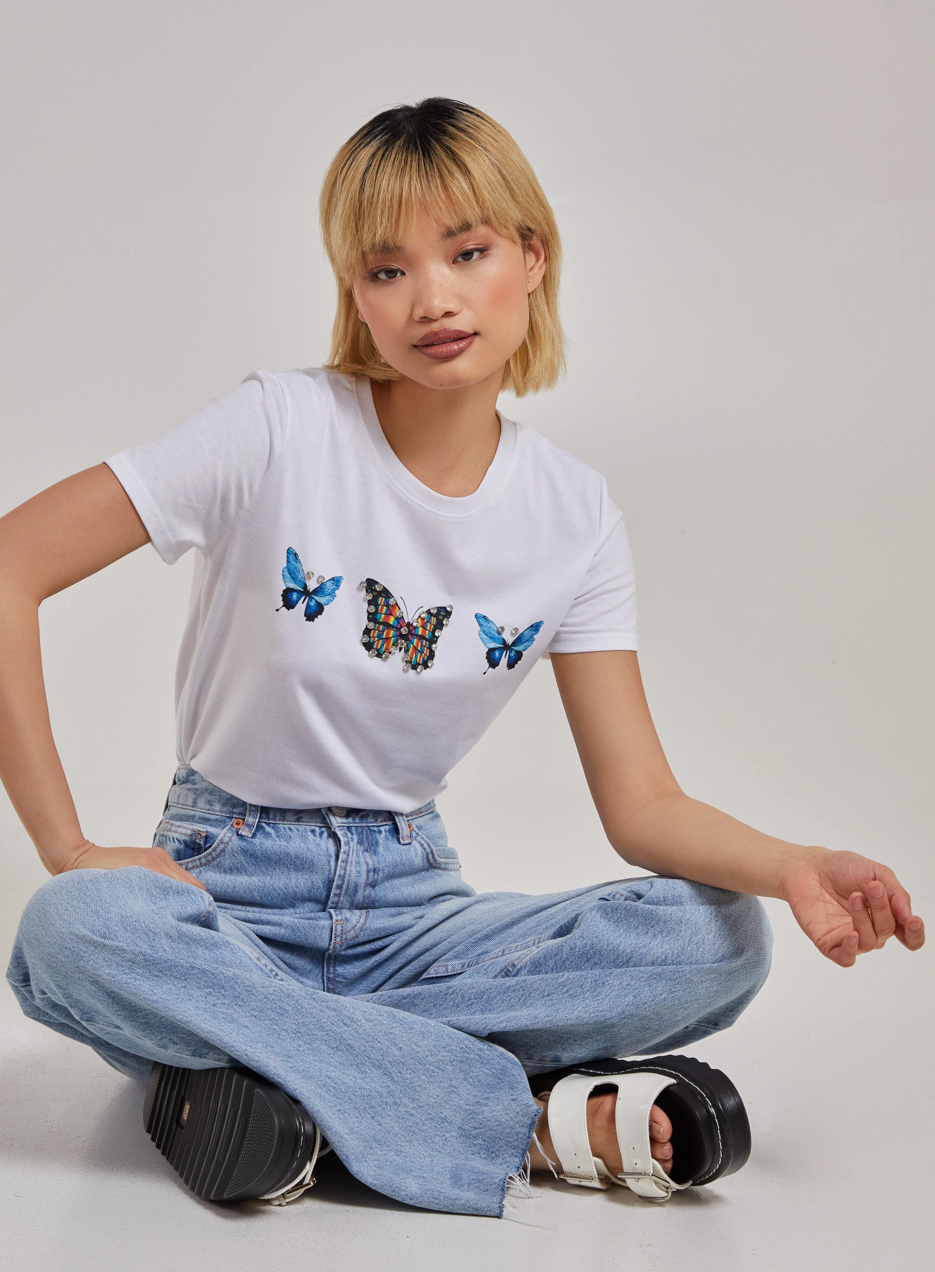 Butterfly Detail T-shirt White