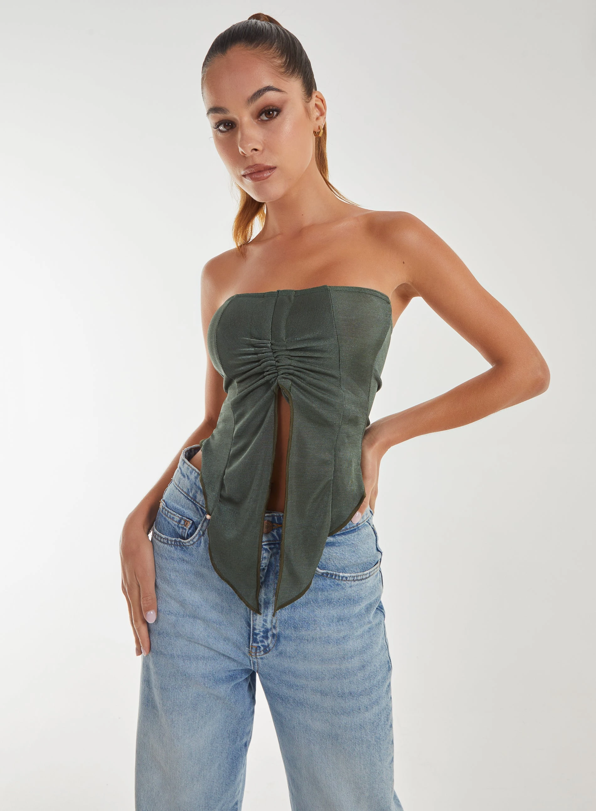 Butterfly Effect Top  - S  - OLIVE