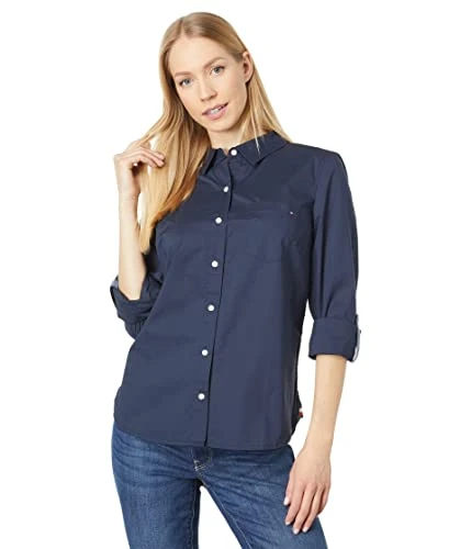 Button-Down Shirts for Women, Casual Tops, Sky Captain, M