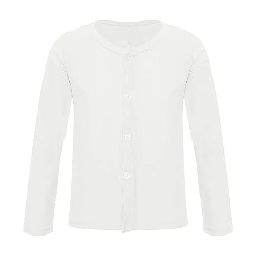 Button up Cardigan Girls Crew Neck Knit Sweater School Uniform White 18-24 Months