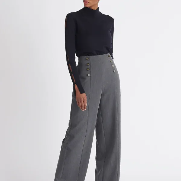 Button waist trousers