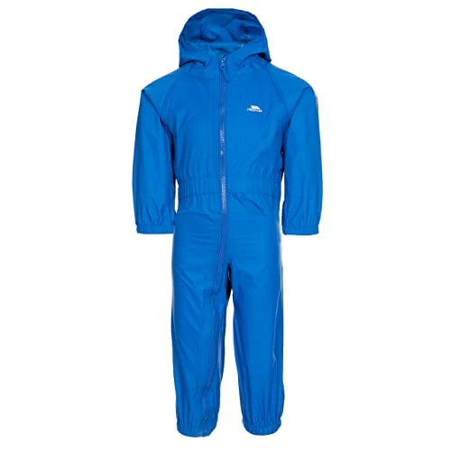 Button Waterproof Rain Suit with Hood - Blue, 6/12