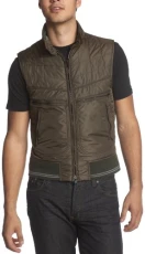 by John Varvatos Men's Quilted Nylon Vest - Green -