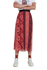 by M Christian Lacroix Red Rosal Floral Pleated Midi Skirt 20WWFW23 XL by M Christian Lacroix Red Rosal Floral Pleated Midi Skirt 20WWFW23 XL