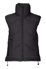 BYBomina Women's Quilted Outdoor Vest with Stand-Up Collar Elastic Zip Pockets Regular Fit, Black (200451), 10 BYBomina Women's Quilted Outdoor Vest with Stand-Up Collar Elastic Zip Pockets Regular Fit, Black (200451), 10