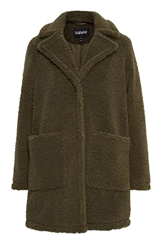 Bycanto Coat 3 Women's Winter Parka Coat with Teddy Fur Fleece, Olive Night (190515), 42