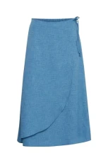 BYGAIYA Women's Skirt Midi Skirt A-line Skirt for Tying A-line, Federal Blue Melange (1840291), 8