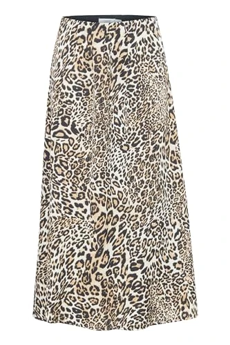 Byicat Women's Skirt A-Line Skirt Midi Skirt with Elastic Waistband Patterned A-line, Black Mix (200453), 10