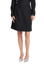 BYMmidde Women's A-line Skirt with Pockets Elasticated A-line Skirt, Black (200451), 8