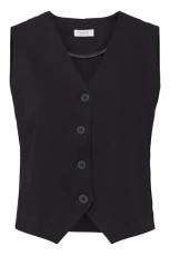 BYParrin Women's Vest Suit Vest with Button Placket V-Neck Sleeveless Regular Fit, Black (200451), L BYParrin Women's Vest Suit Vest with Button Placket V-Neck Sleeveless Regular Fit, Black (200451), L