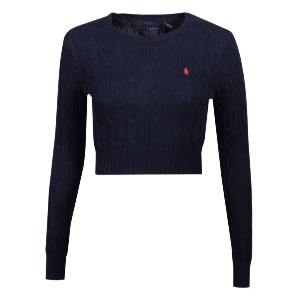 Cable Knit Cotton Cropped Jumper