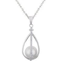 Caged Pearl Crystal Necklace