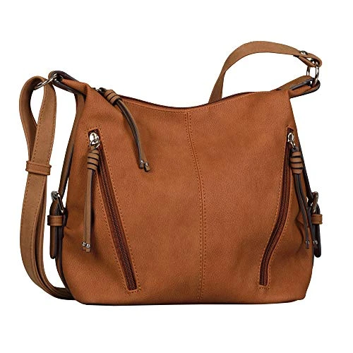 Caia Women's Shoulder Bag Crossbody Bag Medium, Cognac, 26x12x26, 002594