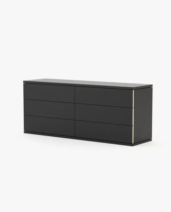 CAIRO Set of Chest of Drawers Black Lacquer Matte