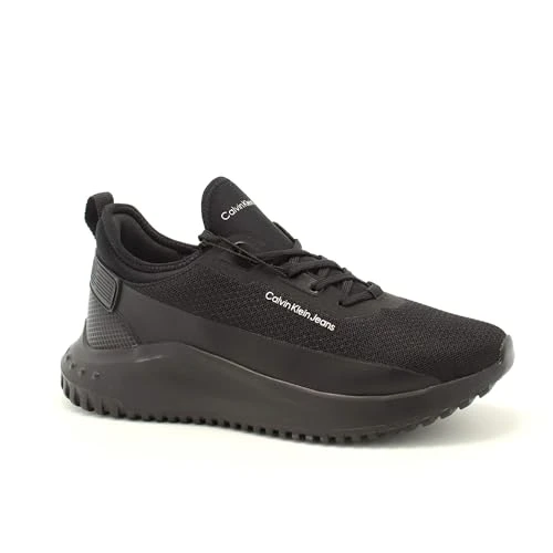 Calvin Klein Men’s Eva Low Top Runner Trainers, Black (Triple Black), 9
