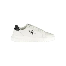 Calvin Klein Men's Leather Chunky Cupsole Trainers, White (Bright White/Black), 12 Calvin Klein Men's Leather Chunky Cupsole Trainers, White (Bright White/Black), 12