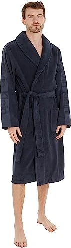 Calvin Klein Men's Robe 000EM1159E Bathrobes, Blue (Blue Shadow), S-M