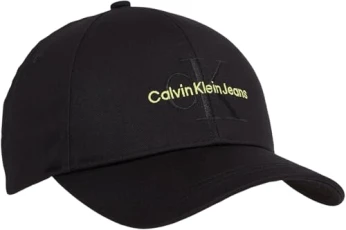Calvin Klein Women Baseball Cap Monogram, Black (Black/Sharp Green), One Size Calvin Klein Women Baseball Cap Monogram, Black (Black/Sharp Green), One Size