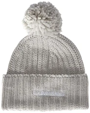 Calvin Klein Women's Oversized Knit Beanie W/Pompom K60K608535 Hat, Grey (Cement), OS Calvin Klein Women's Oversized Knit Beanie W/Pompom K60K608535 Hat, Grey (Cement), OS