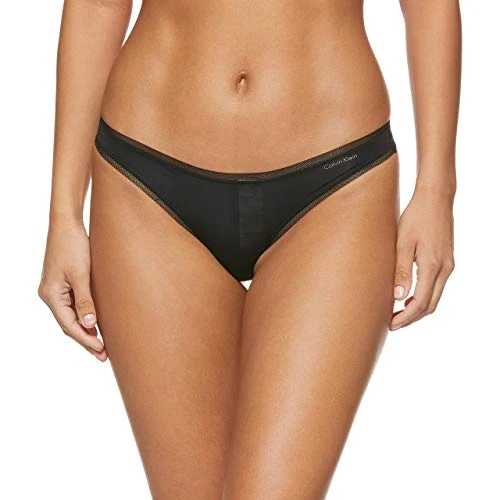 Calvin Klein Women's Thong String, Black (Black 001 F1666e), 34 (Size: X-Small)