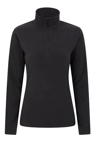 Camber Half Zip Women's Striped Fleece - Lightweight, Warm & Cosy Half Zip Sweatshirt Top - Best for Camping, Outdoors, Travelling & Hiking Black M