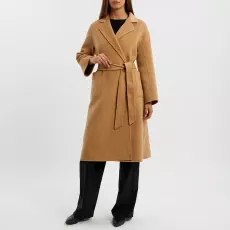 Camel Cashmere Blend Wrap Coat