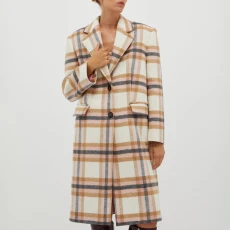 Camel Checked Jolie Coat - Brown