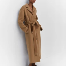 Camel Handmade Oversized Belted Wool Coat - Brown