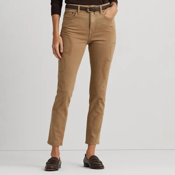 Camel Skinny Stretch Jeans - Brown