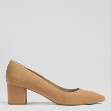 Camel Suede Clara Court Heel - Beige