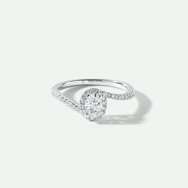 Camille | 9ct White Gold 050ct tw Lab Grown Diamond Engagement Ring - Size L