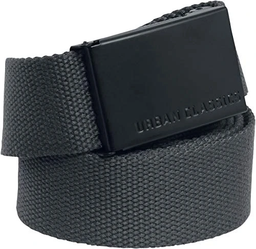 Canvas Belt, Charcoal/Black, One Size