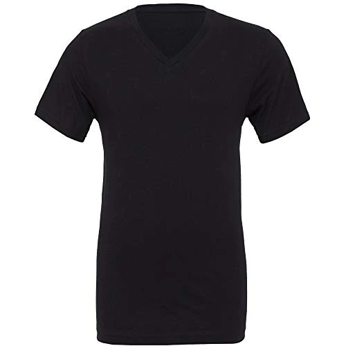 Canvas Mens Jersey Short Sleeve V-Neck T-Shirt (M) (Black)